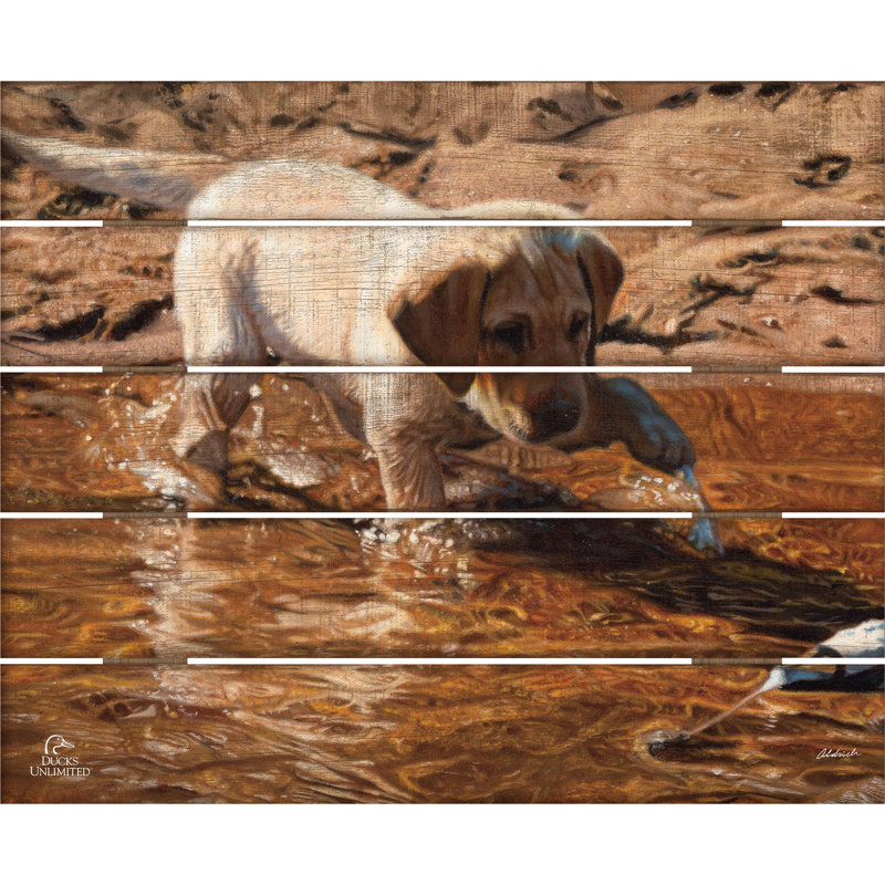 Chiot à pagaie Piddle, 45,7 x 55,9 cm, Décoration murale en palette de bois