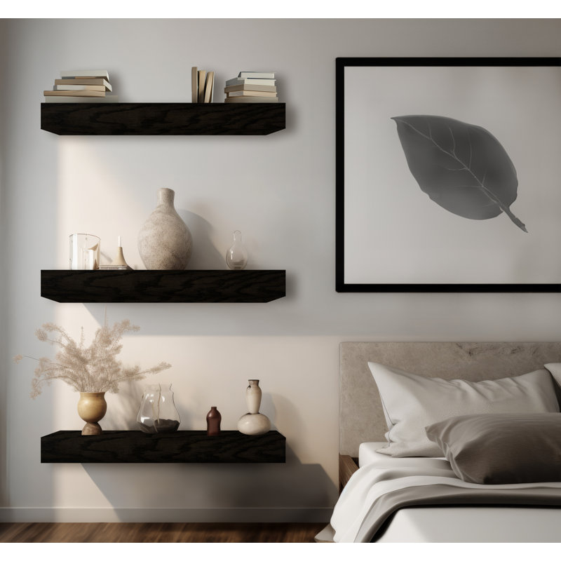 Emerald Lee 3 Piece Oak Floating Shelf, 5" H x 29" W x 5" D
