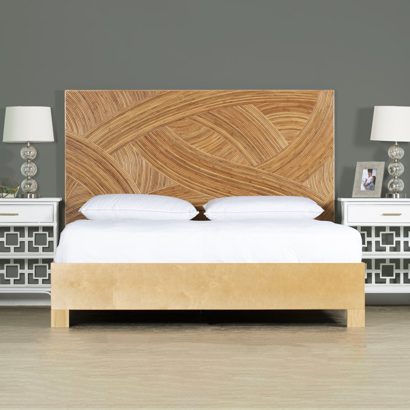 Swirl Rattan Headboard, Natural, Queen