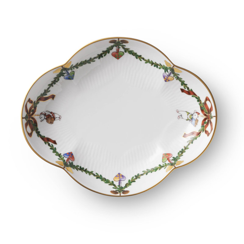 Star Fluted Christmas Small Dish 7"