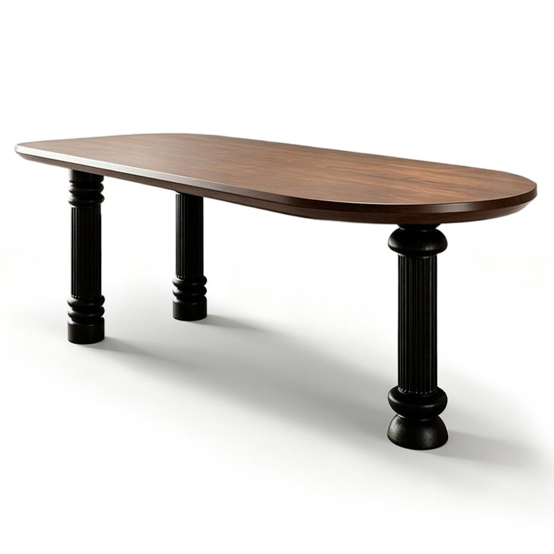 Walnut Rectangular Solid Wood Dining Table, 29.53"H×62.99"L×27.56"W