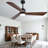 52 Inch Solid Wood Ceiling Fan with Dimmable LED Light, Quiet Reversible DC Motor and Remote Control