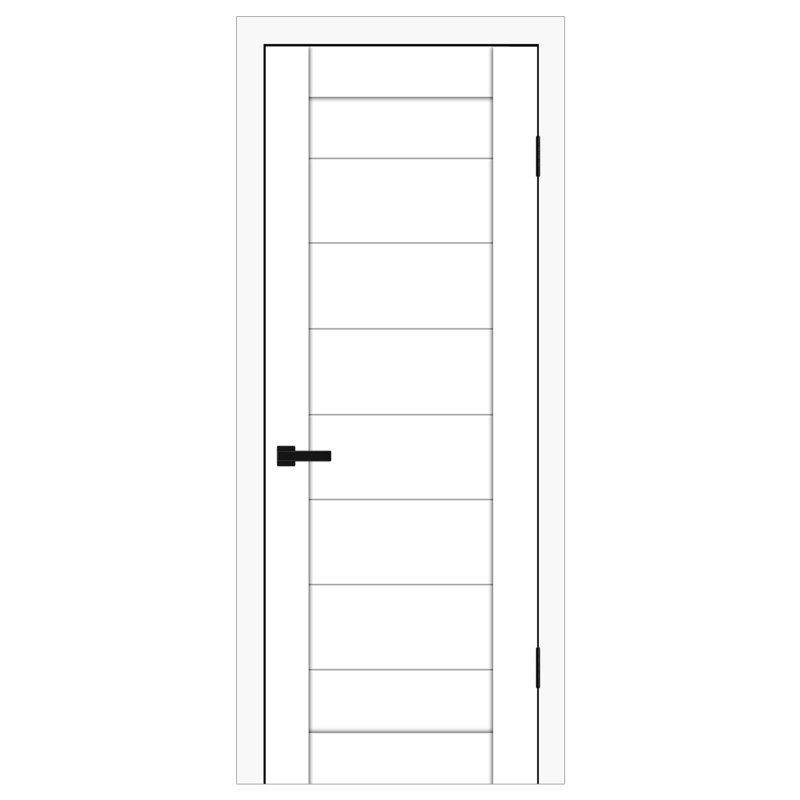 Domino 02 - Porte intérieure moderne laminée blanc doux pré-suspendu 18 po x 80 po, 18" x 80", Oui, Blanc doux