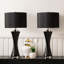 Tanveer Table Lamp with Glass Base For Bedroom Furniture, Bedside Buffet Lamp with Linen Shade-394403149-383596674-383596673