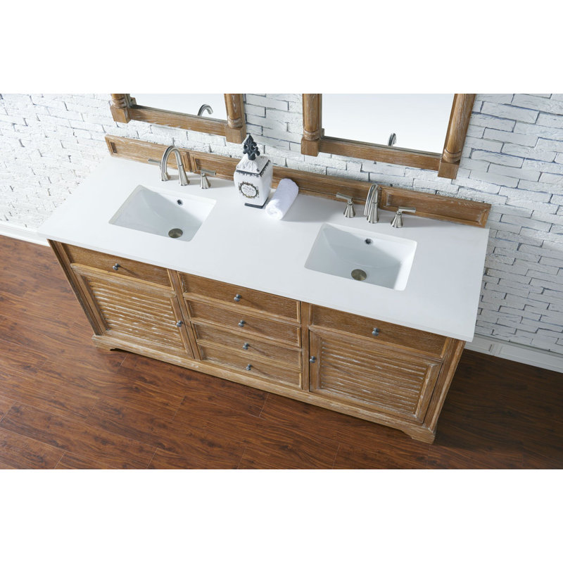 Savannah 72''  W Double Vanity, Driftwood, Classic White
