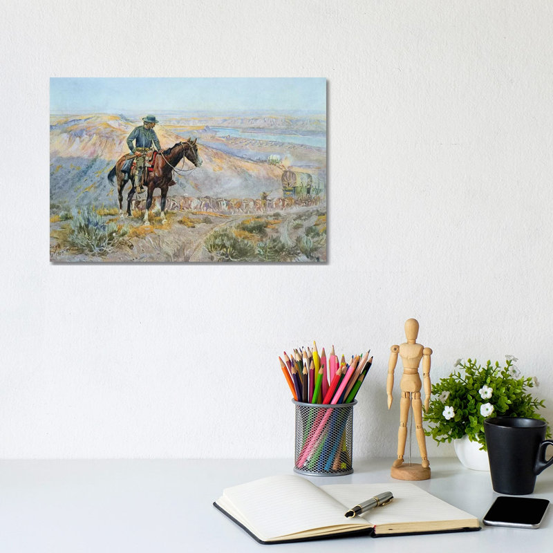 The Wagon Boss by Charles Marion Russell - Wrapped Canvas Painting, 20.32 cm H x 30.48 cm W