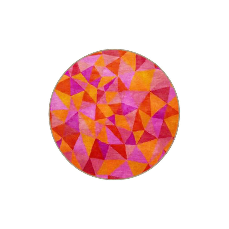 Tapis orange lavable à motif géométrique moderne, Tapis de couloir 3 pi 3 po x 6 pi 7 po inclus