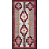 Small Tribal Antique Bold Geometric Native American Flat Weave Navajo Rug