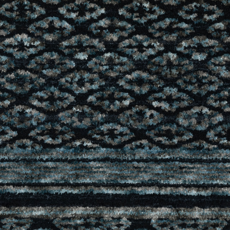 Tapis bleu / bleu sarcelle Edner Global Center, Rectangle 5 pi 3 po x 7 pi 9 po