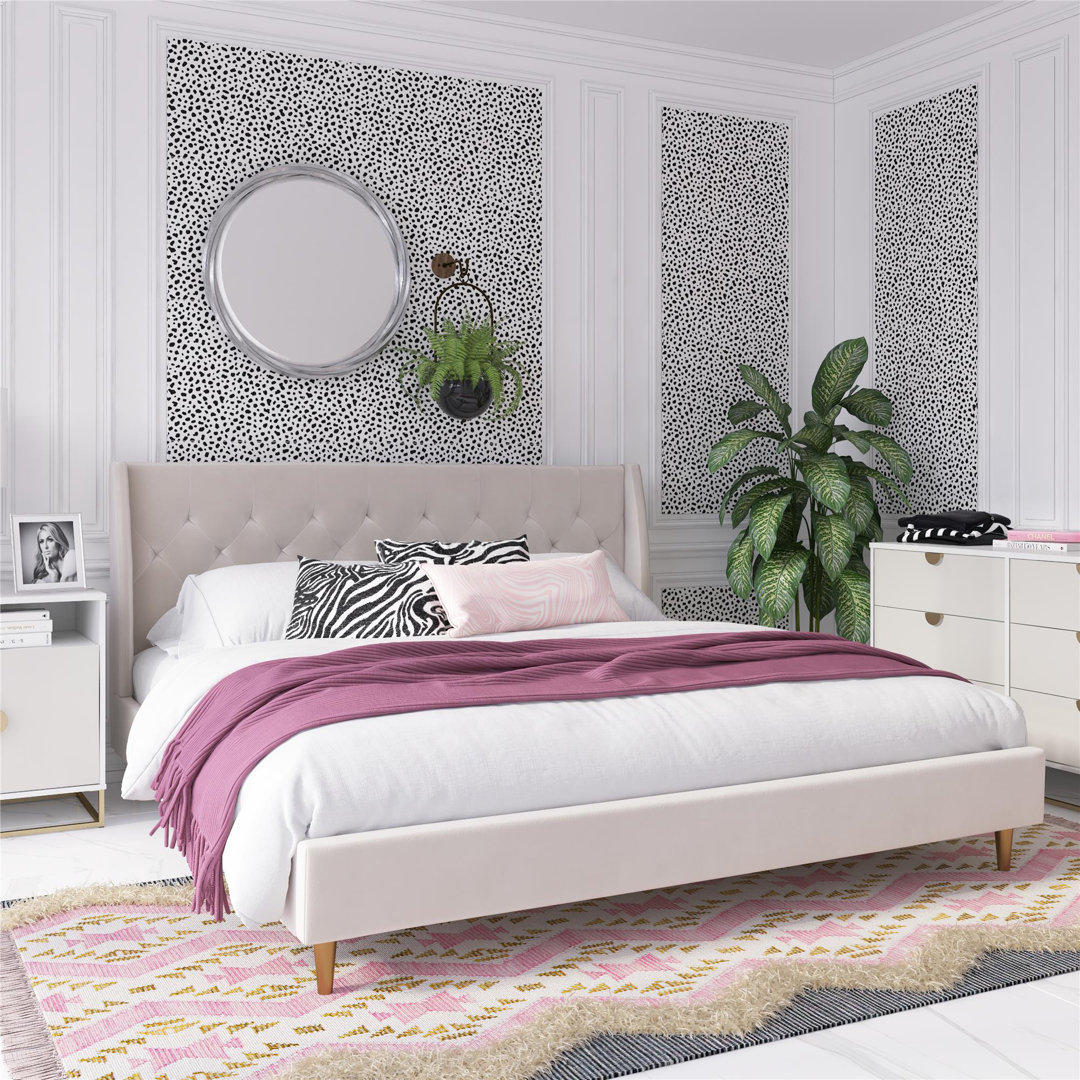 Her Majesty Velvet King Platform Bed Novogratz 