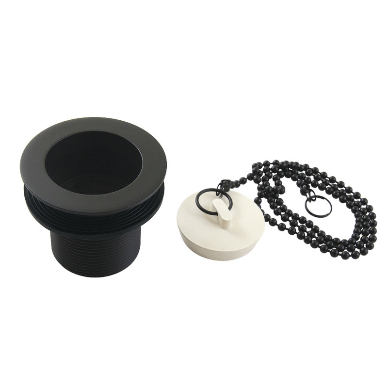 Chaîne et bouchon de baignoire, Noir mat