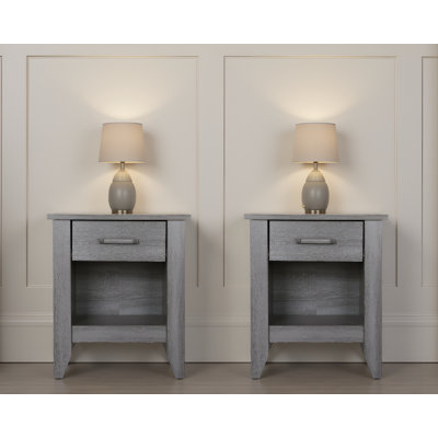 Carl Gray Nightstand Set Of 2
