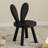 Solid Wood Rabbit Stool with Ear Backrest-1431075409