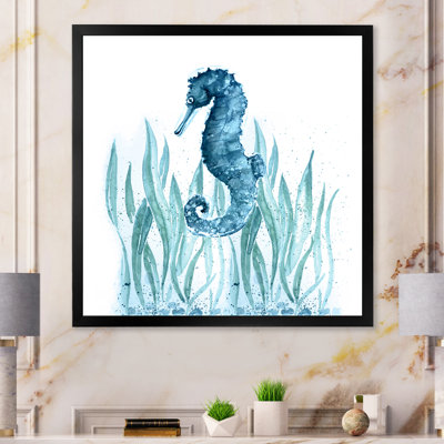 Blue Art Seahorse - on