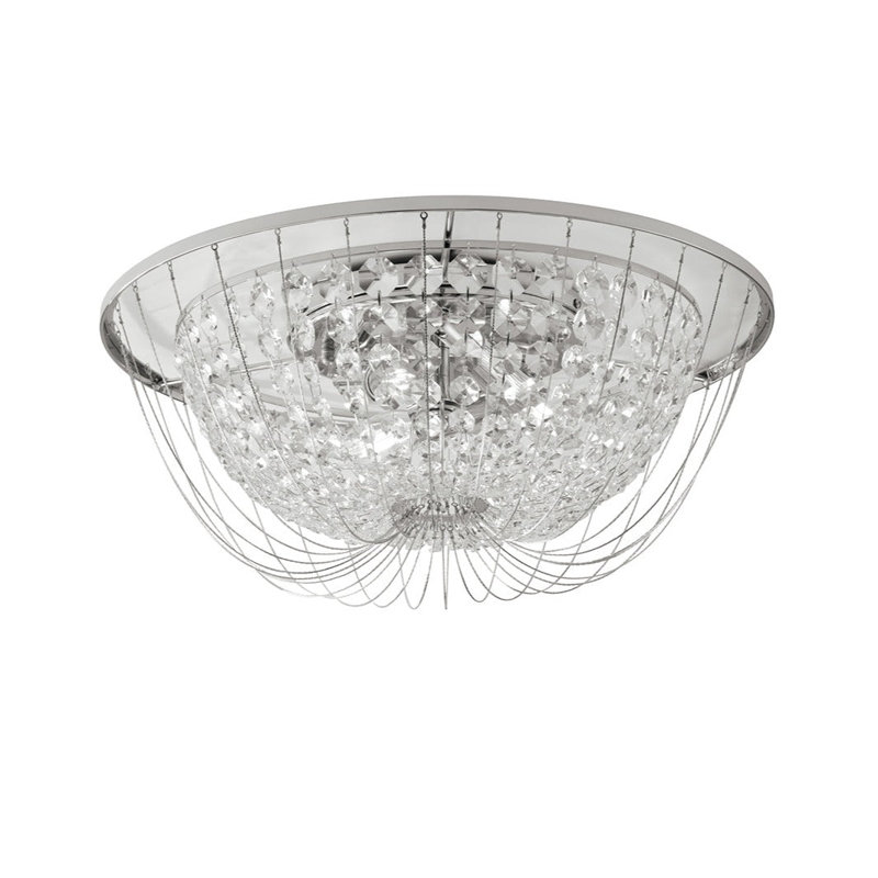 Graf Flush Mount, Chrome, 22cm H x 45cm W x 45cm D, 4 Lights