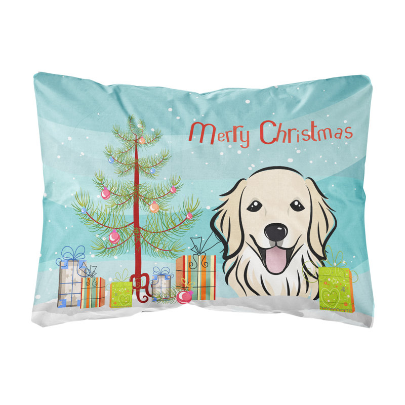  Coussin décoratif intérieur / extérieur Christmas Tree and Retriever