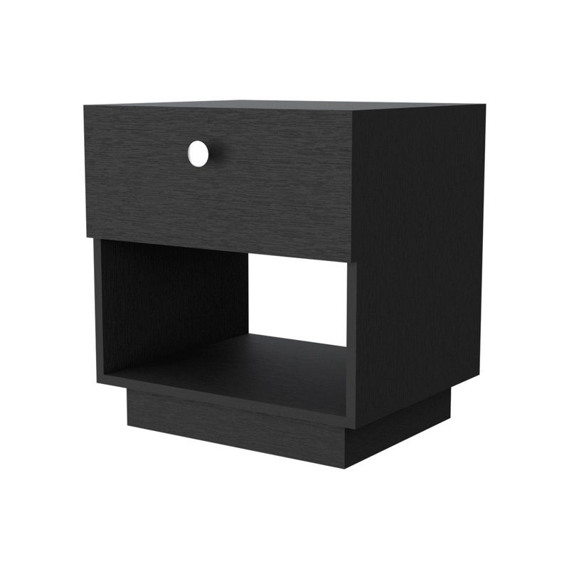 1 table de chevet avec rangement dans la chambre à coucher, Noir
