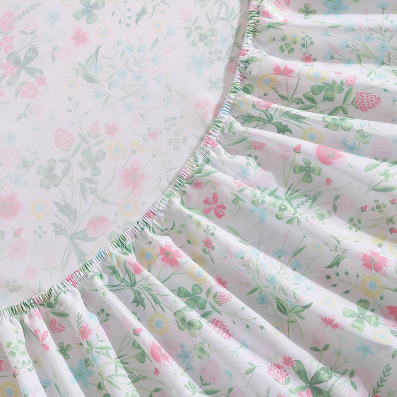 Laura Ashley Kids Cozy Printed Sheet Sets, Full Sheet Set with 2 Pillowcases, Posey Dance Pink