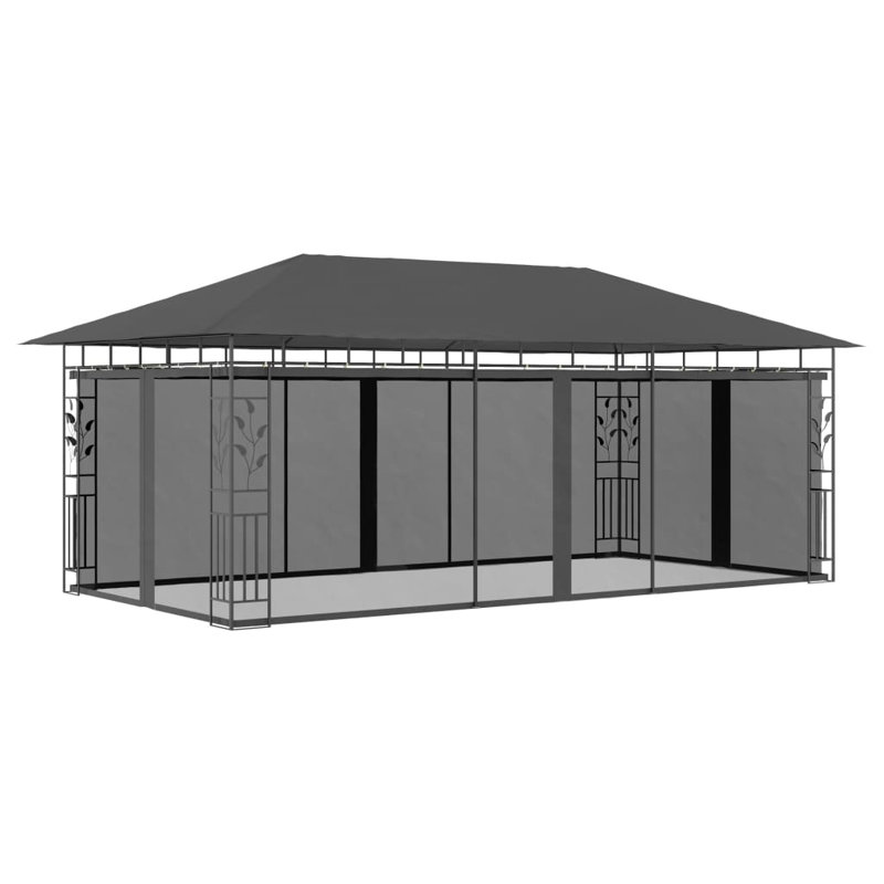 Mrsinlik 118" x 236" Steel Patio Gazebo, Anthracite