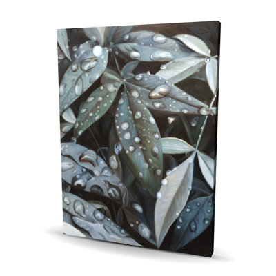 Leaves after rain - Floral Botanical Bathroom Canvas Decor