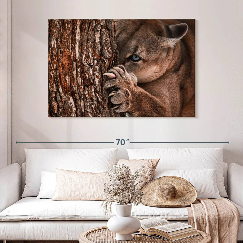 Brampt Peaking Young Cougar, 32" H x 48" W