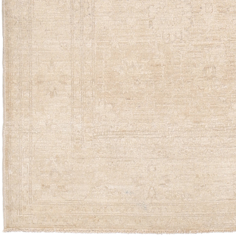 Tapis de zone en laine ivoire/beige 4 pi 10 po x 6 pi 6 po one-of-kind à la main noué la oushak Vegetable Dye