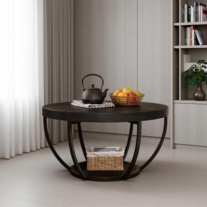 Round Chating Table,Central Table,2-Tier Coffee Table
