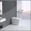 Toilette intelligente de luxe intelligente avec pulvérisateur d'eau chaude et sécheuse instantanées, fonction de chasse d'eau automatique / capteur de pied, siège de bidet chauffé à température ajustée, affichage à DEL blanc