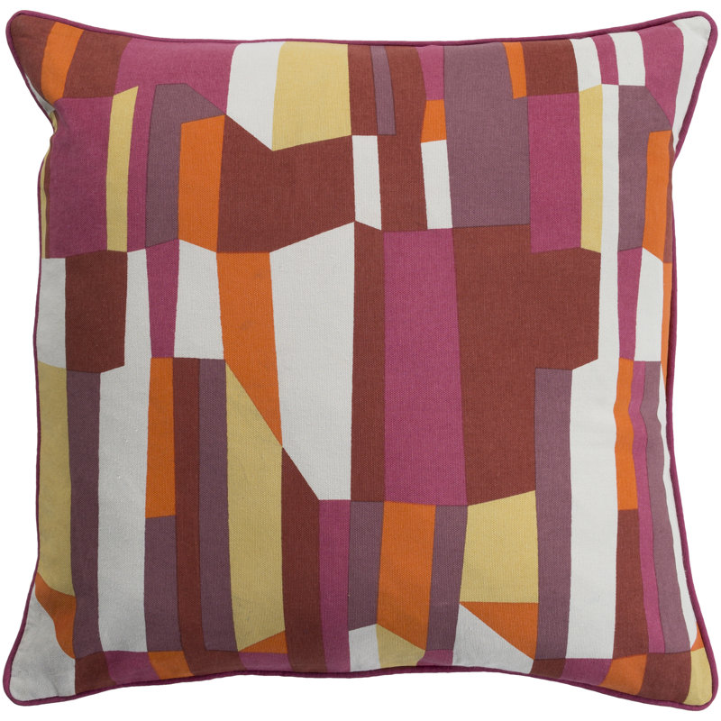 Housse de coussin en coton Technicolor, H 20 po x l 20 po, Rose vif, Duvet