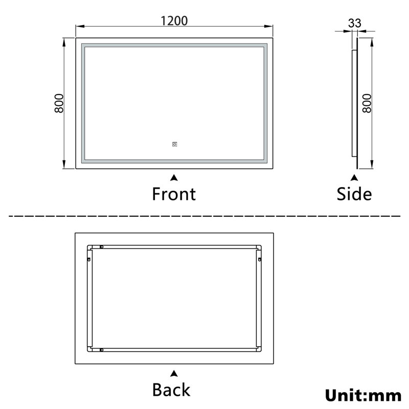 Courtnei Rectangle Mirror, 120cm x 80cm