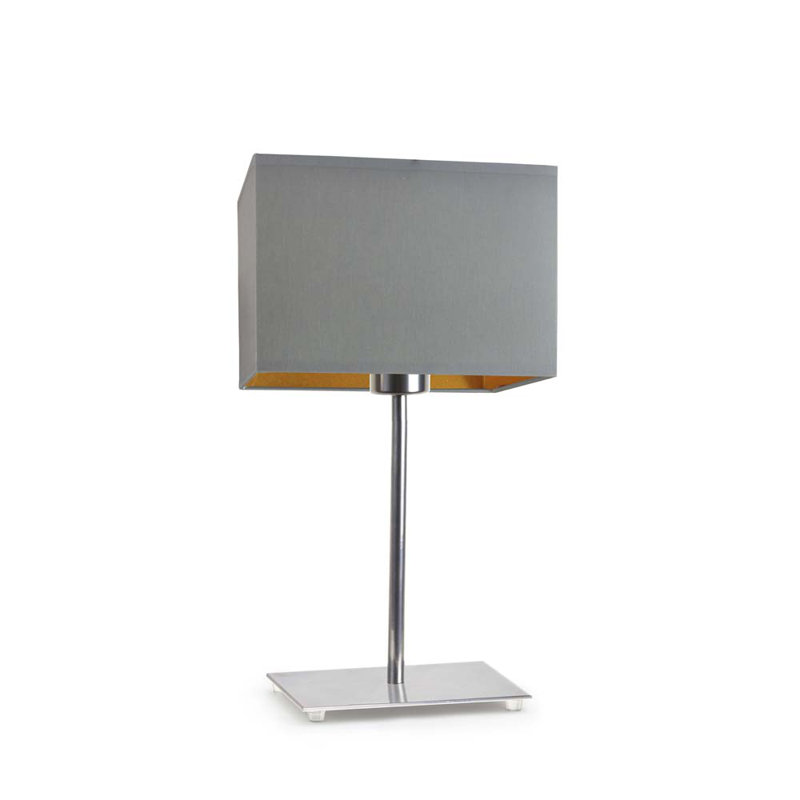 Korinne Metal Table Lamp, Brushed Steel, Grey