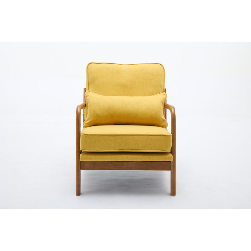Homister Upholstered Armchair, Yellow Linen