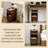 Modern Minimalist Walnut-Coloured Pine Sofa Side Table with Casters