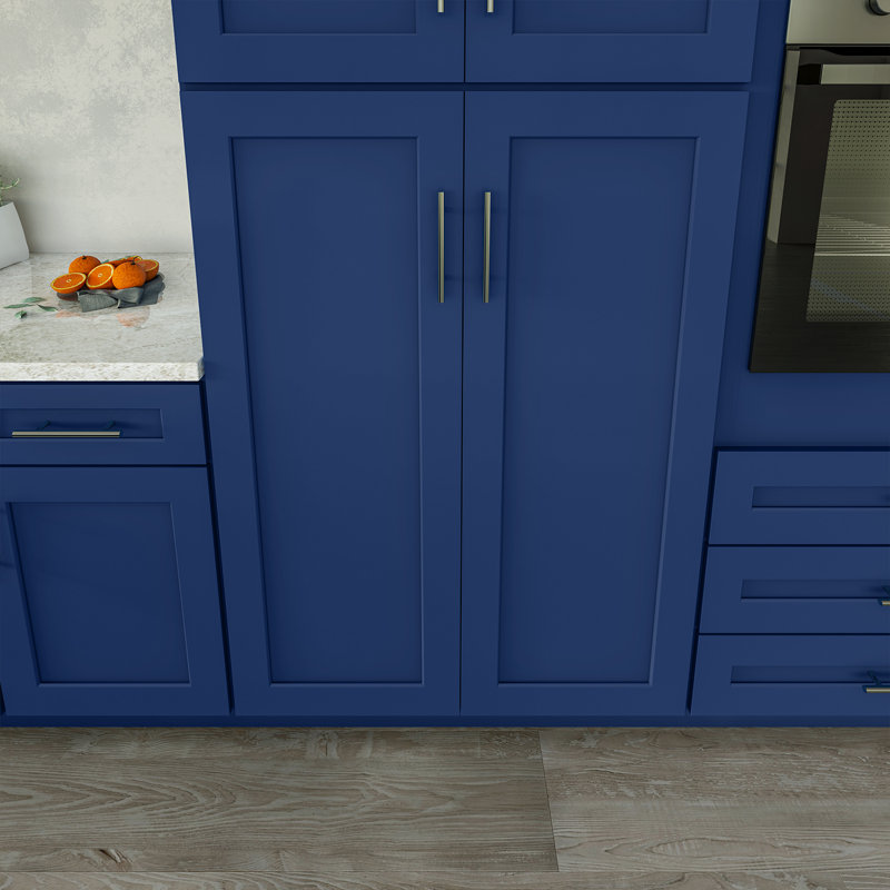 Armoire de cuisine en bois massif prête à assembler, Shaker bleu, 36", 54"