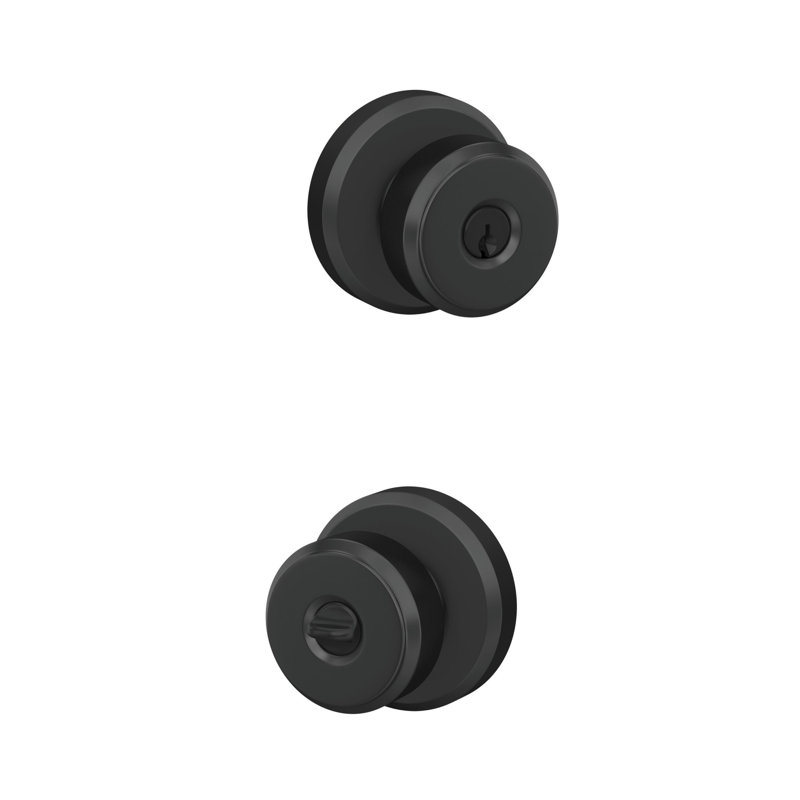 Bowery Keyed Entry Knob with Greyson Trim, Matte Black