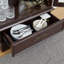 Vitrine vitrée éclairée avec tablettes réglables en verre 2 portes et 1 tiroir avec ampoule incluse-357017617