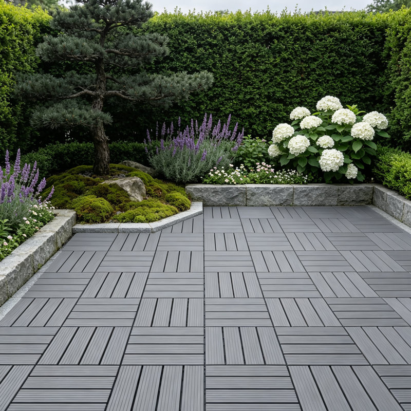 Carreaux de terrasse imperméables en plastique l 12 po x L 12 po pour garage, balcon, cour arrière, sous-sol