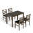 5-Piece Kitchen Dining Table Sets, Space-Saving Solid Wood Kitchen Dining Sets with 4 Slat Back Chairs-1209692333