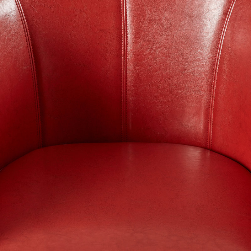 Fauteuil de baignoire contemporain en cuir végétalien avec accoudoirs hauts et coussin amovible Austin