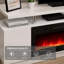 Meuble télé foyer blanc de 152 cm (60 po), centre de divertissement électrique avec 12 couleurs de flammes