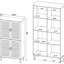 Armoire décorative haute en pin foncé à 4 portes, attrait rustique, tablettes réglables, armoire fonctionnelle pour maisons transitionnelles en pin, motifs complexes, influence asiatique, solution de rangement en bois Modern Living