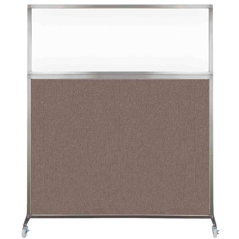 Cloison de bureau Hush - fenêtre transparente, 72", Café