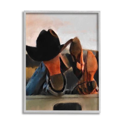 «Couple Resting Cowboy bottes» par Jesse Keith, reproduction d'art sur toile