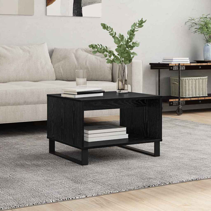 Coffee Table with Storage, Black Oak