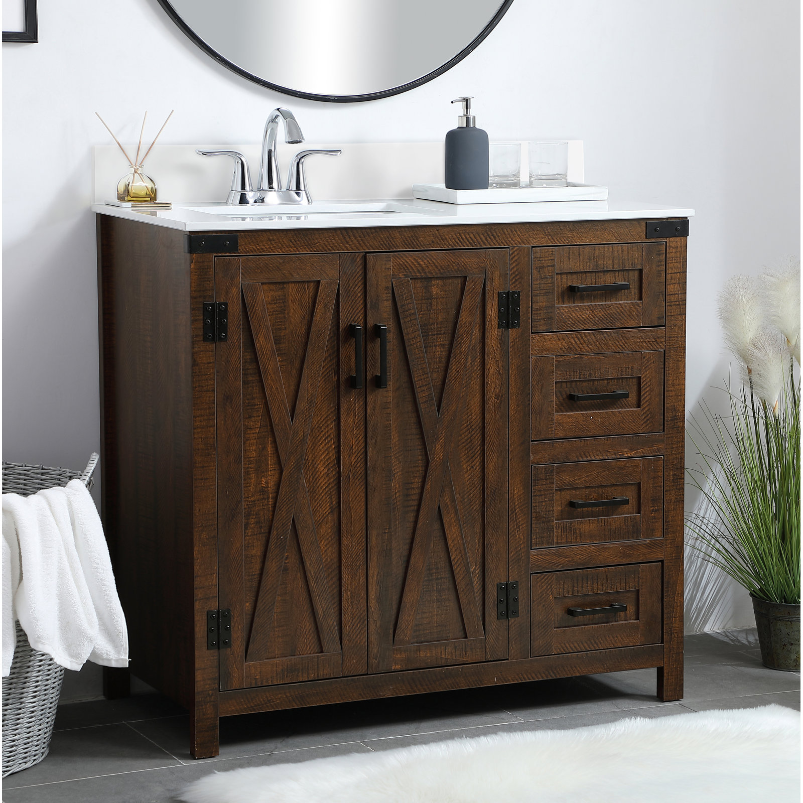 Slayton 36'' Single Bathroom Vanity, Espresso