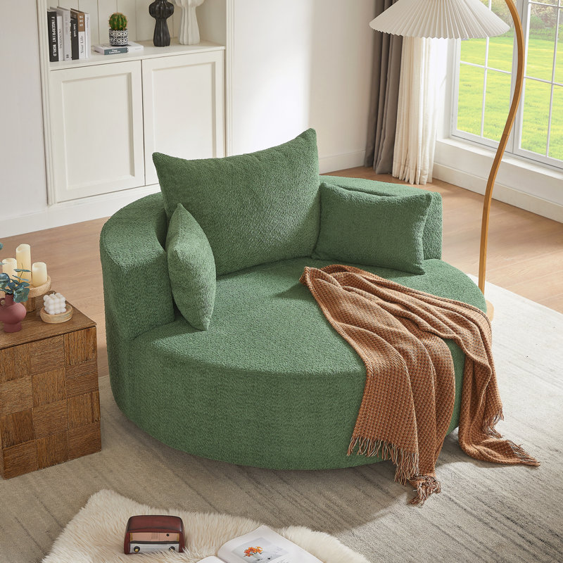 Fauteuil demi-tonneau pivotant à 360 °, Green