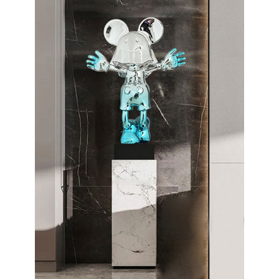 Modern Creative Mickey Resin Marble Base Decoration Item