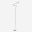 LED Matte White Curvilinear S-Curve Spiral Tube Angled Floor Lamp