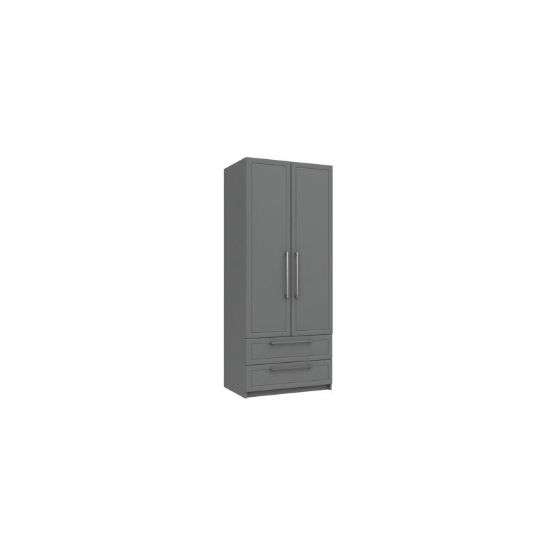 Allenna 2 Door Manufactured Wood Wardrobe, Dust Grey Gloss
