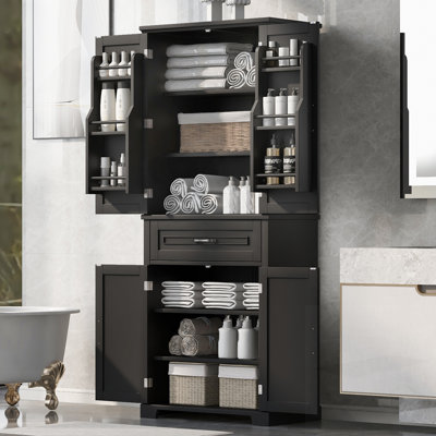 Bathroom Storage Cabinet With Doors, Drawer, And Adjustable Shelf For Organized And Spacious Storage Solutions